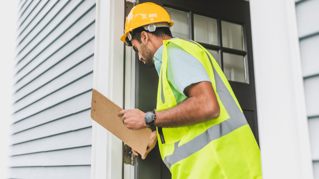 a person inspecting the house