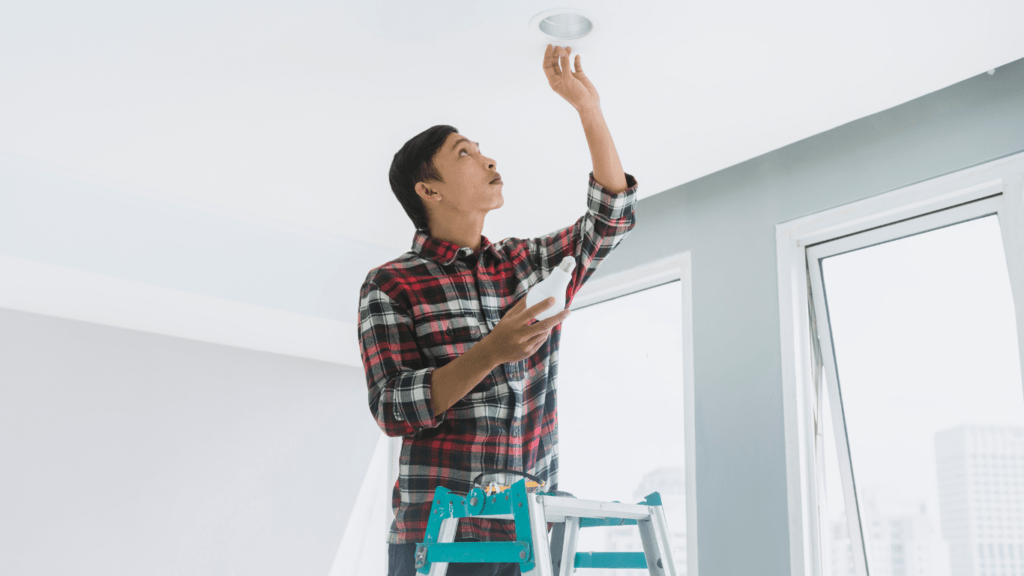 a person repairing the house