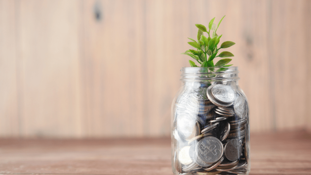 a coins in a jar