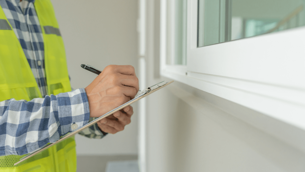 a person inspecting the house