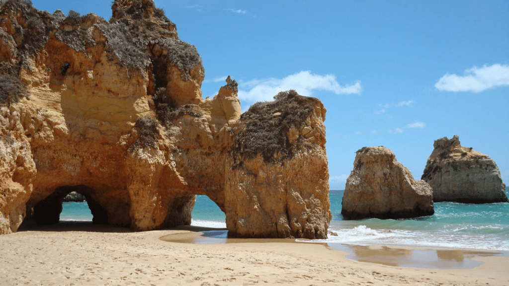 the beach at porto alentejo, algarve, portugal